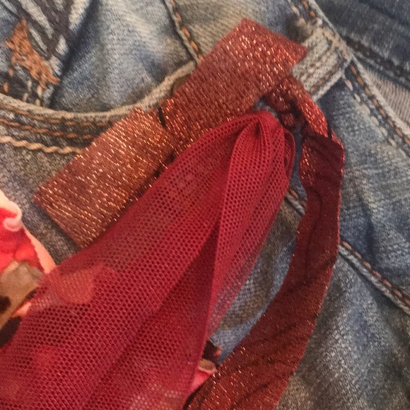 “MAVI” Unique Upcycled Denim Shorts /Skort - Picture 12 of 16